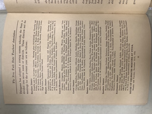 New York State Teachers' Association District Meetings