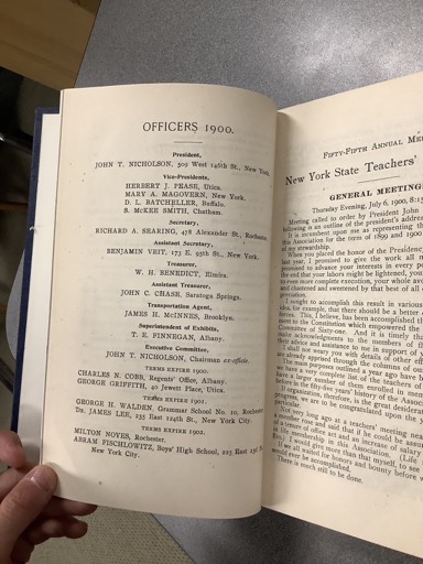 New York State Teachers' Meeting Officers 1900