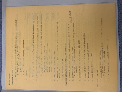 Meeting Notes for Teachers Advocate