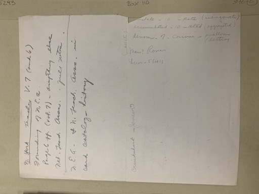 Handwritten notes on Project 47