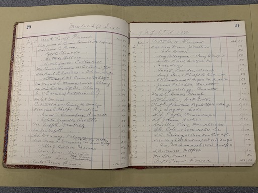 Handwritten ledger entries