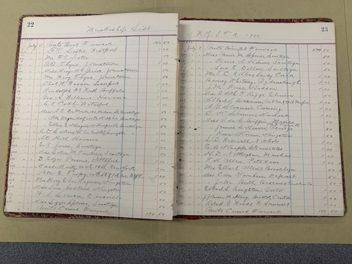 Handwritten ledger entries