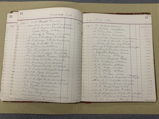 Handwritten ledger entries