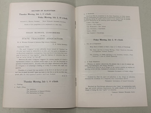 State Teachers' Association High School Congress Schedule