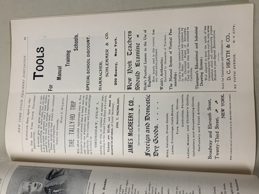 New York State Teachers Association Tools for Manual Training Schools