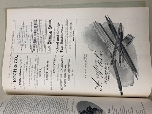 Advertisements from a New York State Teachers Association publication