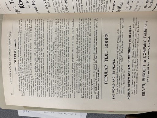 New York State Teachers Association Notes and Popular Text Books