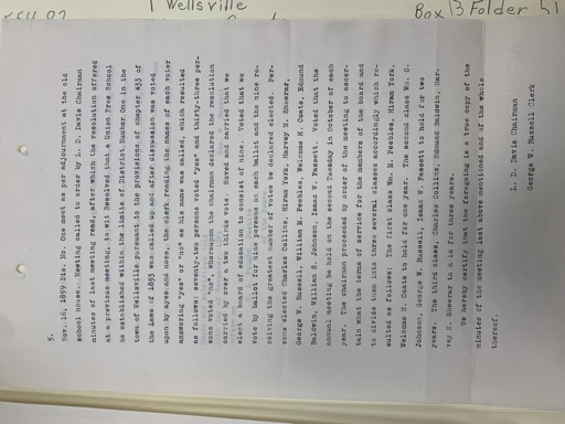 Meeting Minutes of November 16, 1895