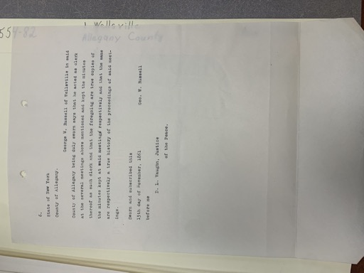 Allegany County Clerk's Minutes