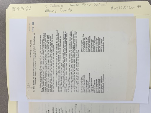 Letter to the Board of Education regarding school district matters