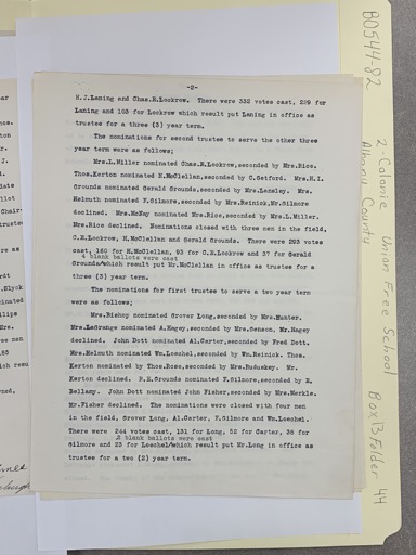 Trustee Election Results and Nomination Details