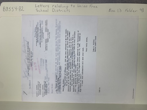 Correspondence Regarding Union-Free School Districts