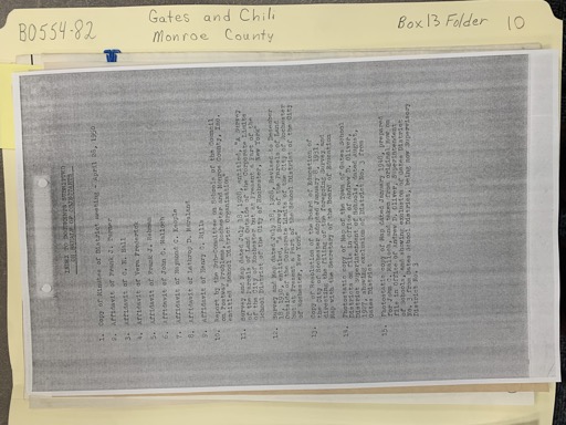 List of documents related to Gates and Chili, Monroe County